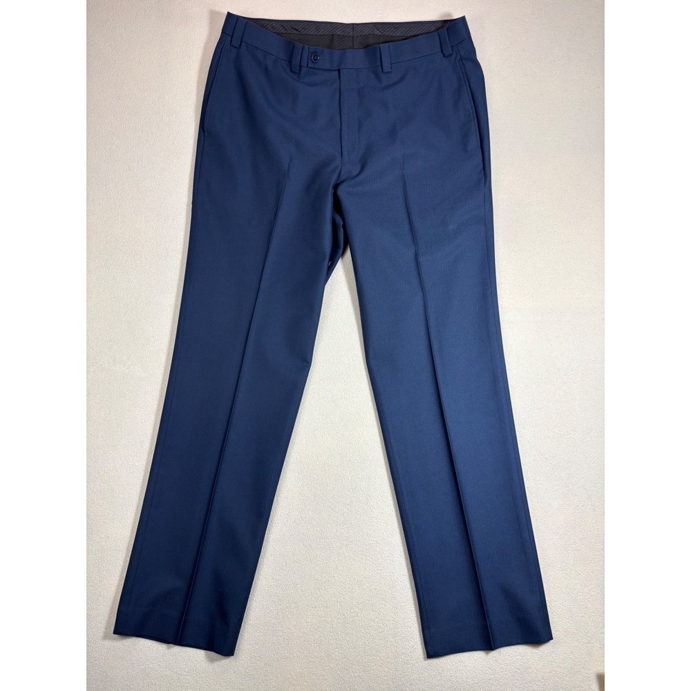 Calvin Klein Mens Sz 44 Slim Fit 3 Piece Suit Blue Blazer Vest Pants 35x31 EUC - Picture 4 of 13